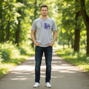 Men's The Chive Gray Purple "Do You Even Lift Bro?" Short Sleeve Tee XL